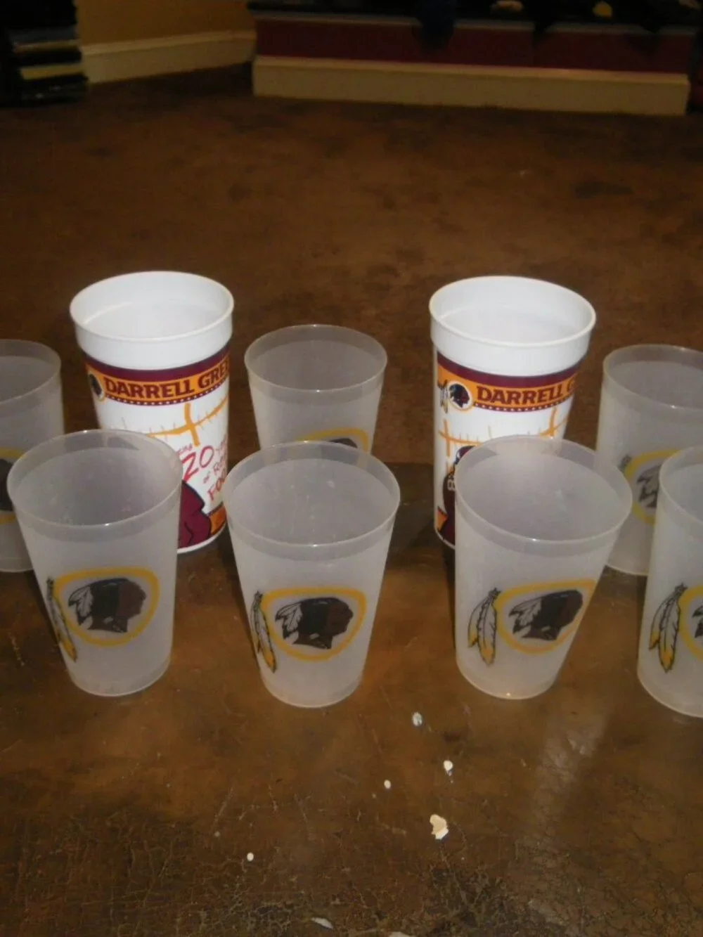 10 Vintage Redskins Plastic Cups 2002 Darrell Green Coca Cola Ridgewells